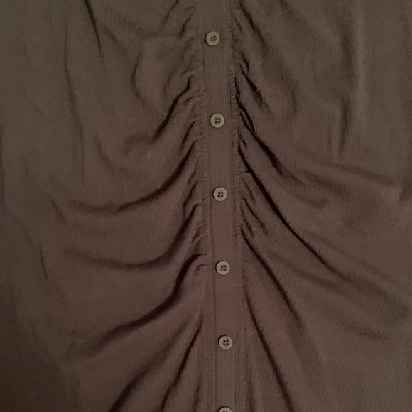 Black Button-Front Long Sleeve Dress - Picture 2 of 4